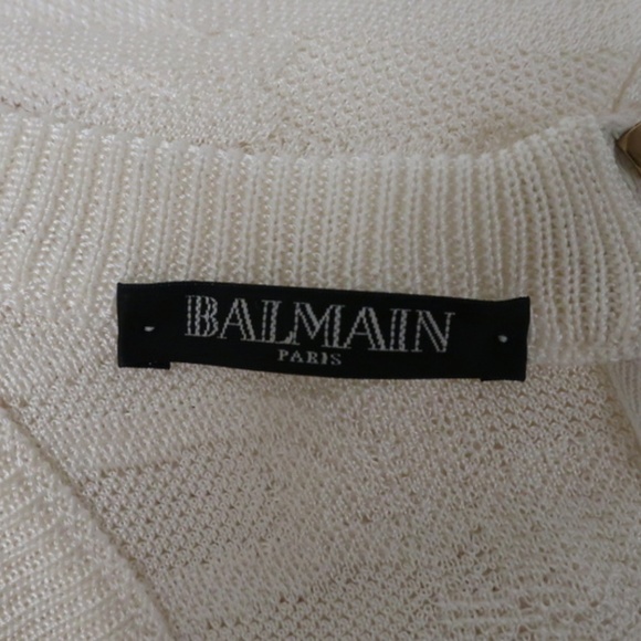 Balmain Dress White Jacquard Knit Size 38 - Picture 7 of 8